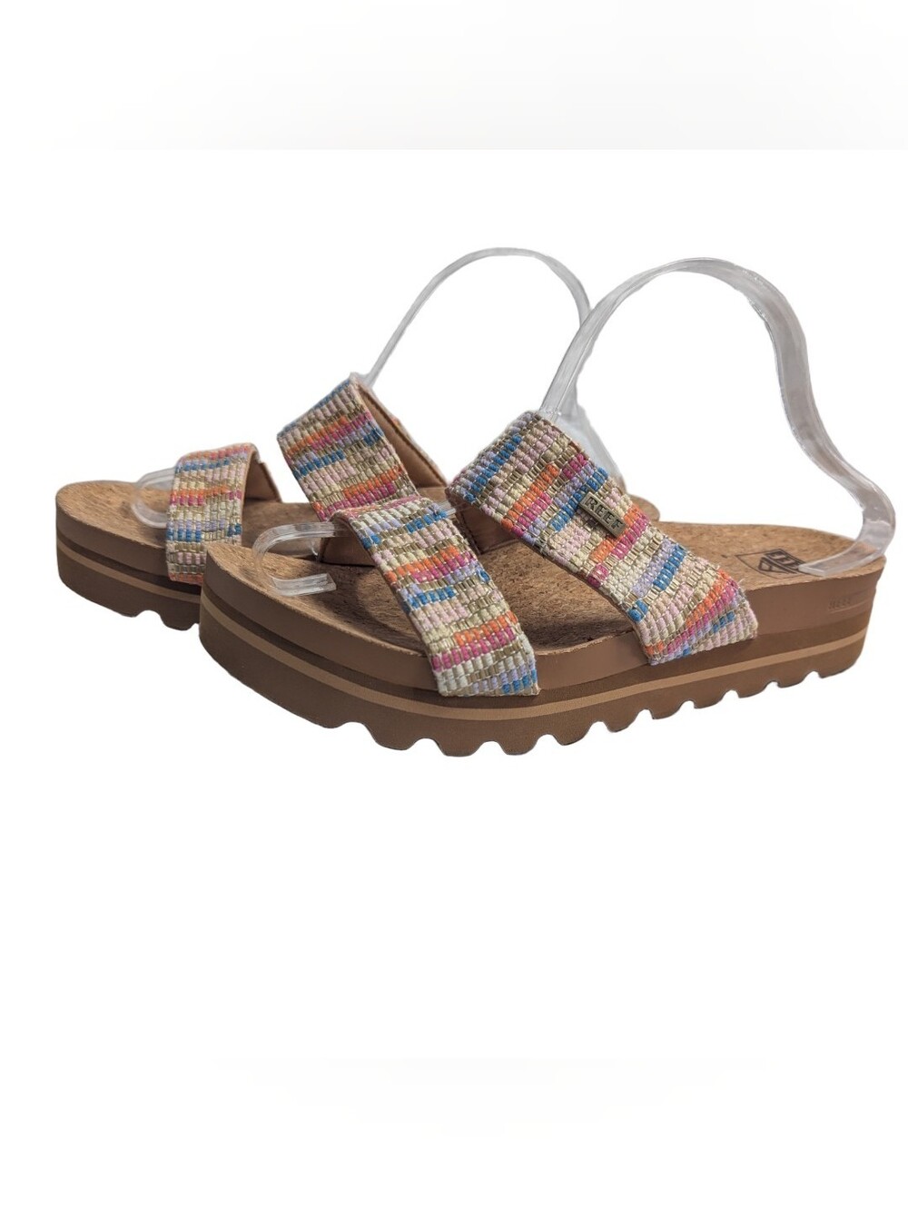 Reef Womens Cushion Vista Hi Multi Color Beachy Woven Platform Sandals Size 10
